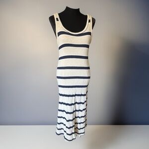Gilli Navy & White Striped Scoop Neck Maxi Dress